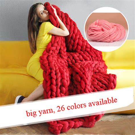 Hand Knitting Blanket Hats Super Thick Merino Wool Chunky Yarn Felt