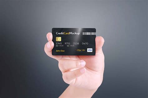 4 Free Credit Card In Hand Mockups Psd
