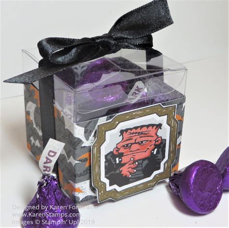 Monster Bash Halloween Clear Tiny Treat Box Stamping With Karen
