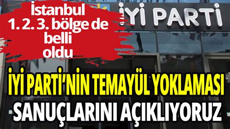 İYİ Parti nin İstanbul 1 Bölge temayül yoklaması sonuçları belli oldu