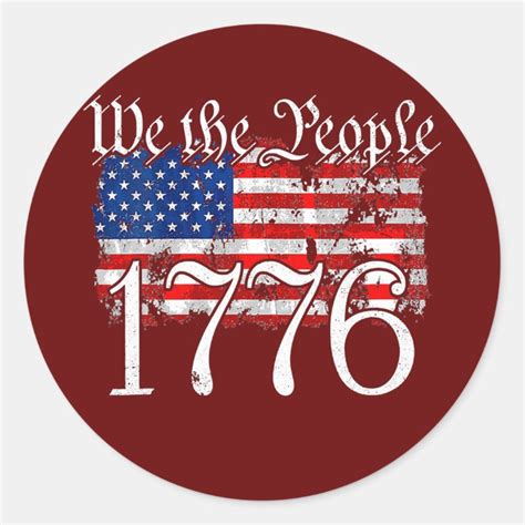 1776 We The People Betsy Ross 4th Of July Classic Round Sticker Zazzle