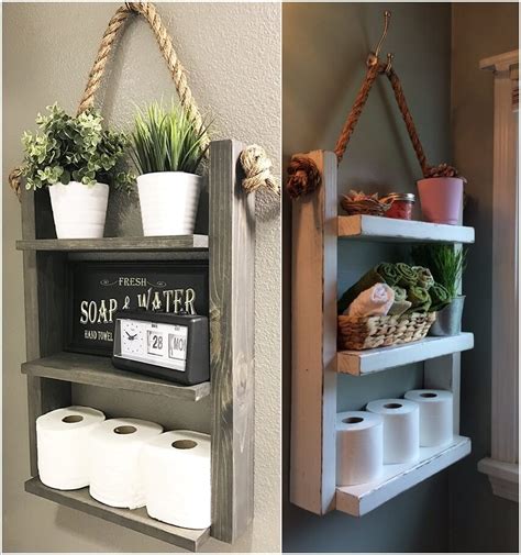 It has a spot for the roll in use and storage for three more. Wonderful Rustic Storage Ideas for Your Bathroom