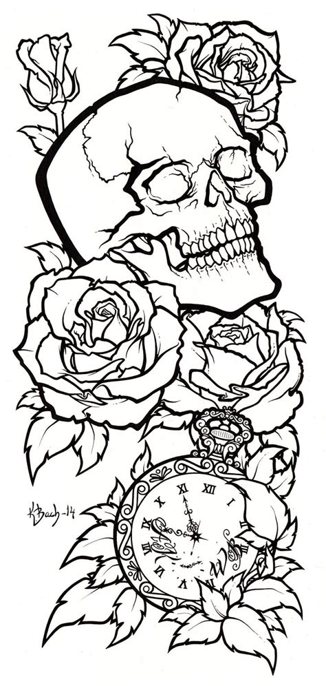 Skull Tattoo Design Lineart By Blueundine On Deviantart Tattoo