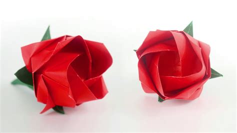 Diy Origami Kawasaki Rose And Calyx Youtube