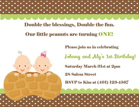 Twins First Birthday Invitation Digital File 1200 Via Etsy