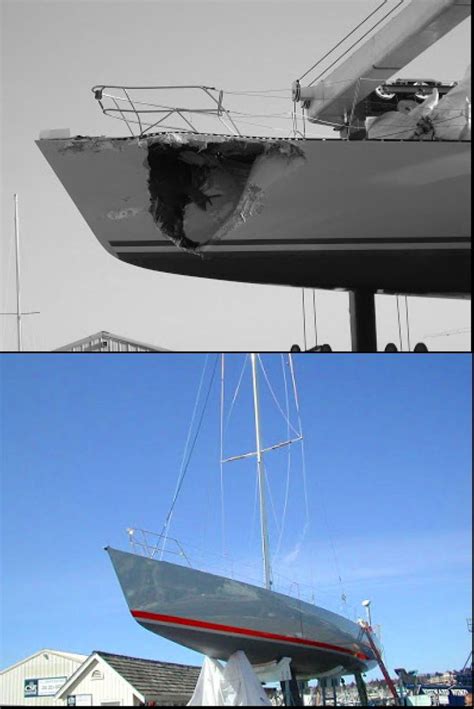 Before And After Repairing A Severely Damaged Sailboat With Images
