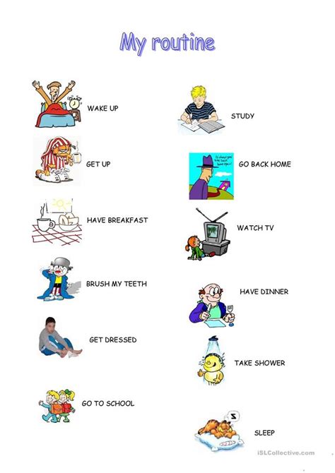 It was developed by a partnership of the build initiative, the early lear. Routine - for kids worksheet - Free ESL printable ...