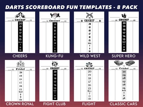 Dart Scoreboard Printable And Fillable Score Sheet 47 Off