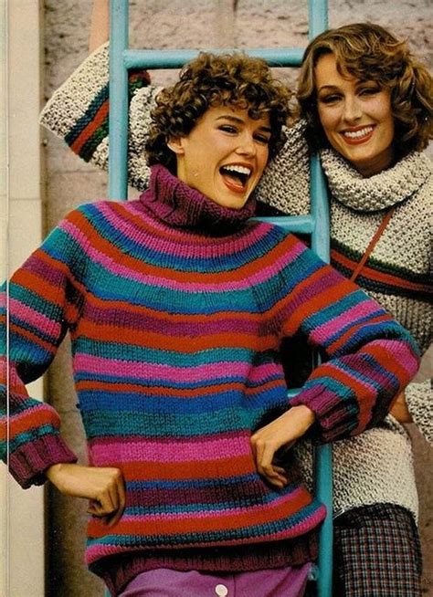 1970s Knit Sweater Fashions 60s And 70s Fashion Seventies Fashion