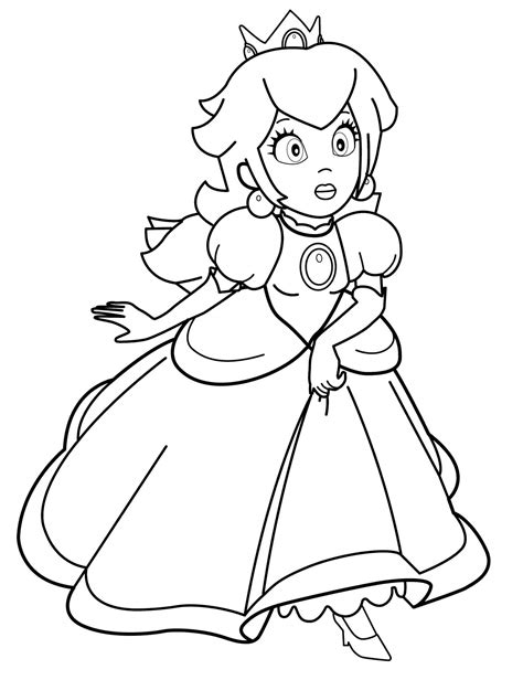 Divertida Princesa Peach Para Colorear Imprimir E Dibujar Dibujos