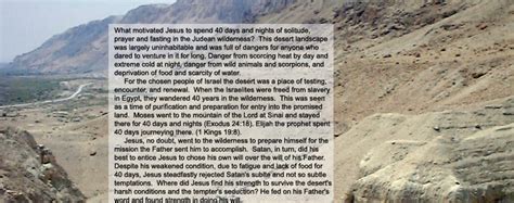 Jesus Forty Days In The Desert