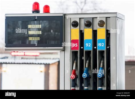 Fuel Pumps At Petrol Station Stock Photo Alamy