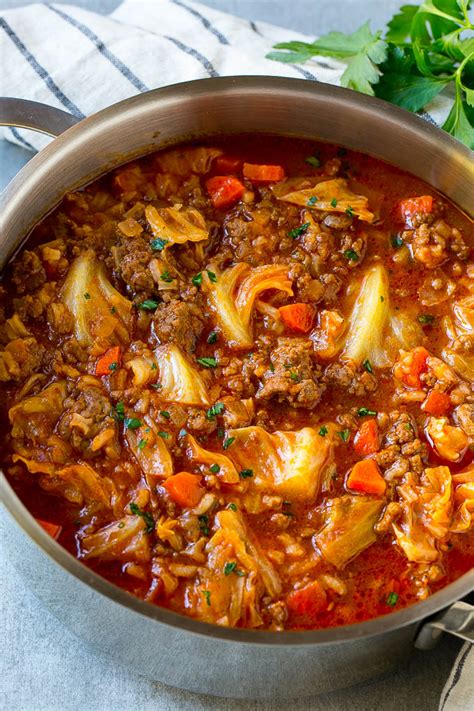 Cabbage Roll Soup Recipe Unstuffed Cabbage Soup Cabbage Soup Recipe Beef And Cabbag