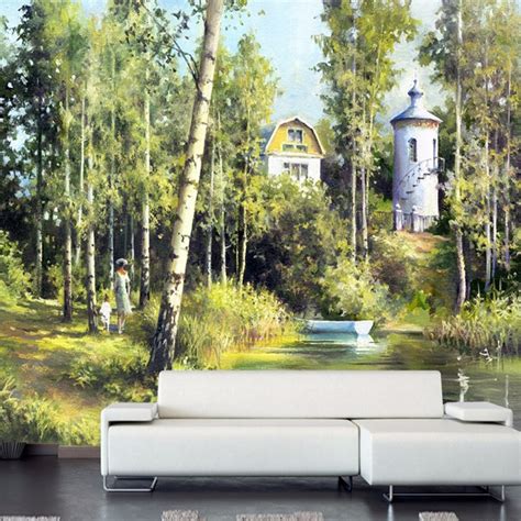Custom Any Size Nature Landscape Forests Large Mural Paintings Living