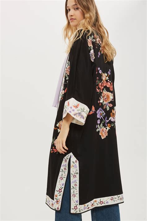 Longline Embroidered Kimono New In Fashion New In Topshop Usa