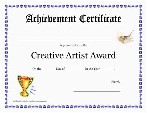 Printable Free Art Certificate Templates In 2021 Awards Certificates
