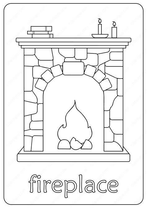 ️fireplace Coloring Page Free Download