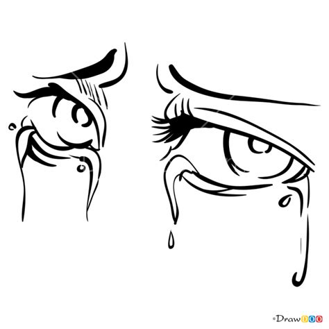 How To Draw Crying Eyes Png Black And White - Crying Eyes Drawing Cartoon - Free Transparent PNG ...