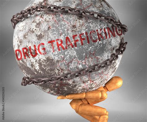 Drug Trafficking And Hardship In Life Pictured By Word Drug