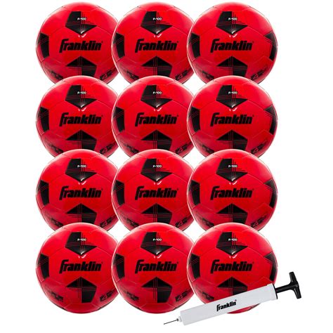 Franklin Sports Youth Soccer Balls F 100 Size 4 12 Pack Blackred