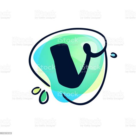 Ilustración De Logotipo De Trazo De La Letra V En El Fondo De