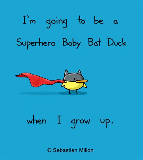 Superhero Baby Bat Duck Art Print 15 Sebastien Millon