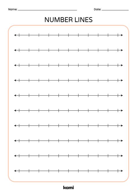 Number Lines Chart Blank For Teachers Perfect For Grades 1st 2nd