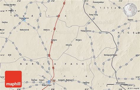 Shaded Relief Map Of Gorom Gorom