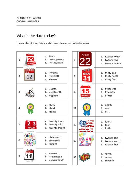 Ordinal Numbers Interactive And Downloadable Worksheet You Can Do The