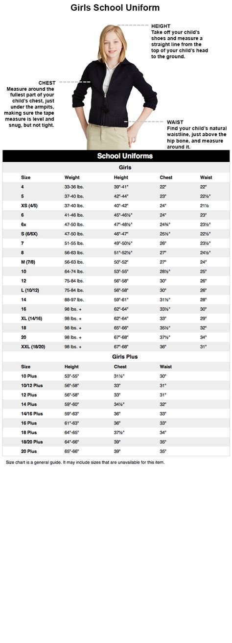 French Toast Clothing Size Chart