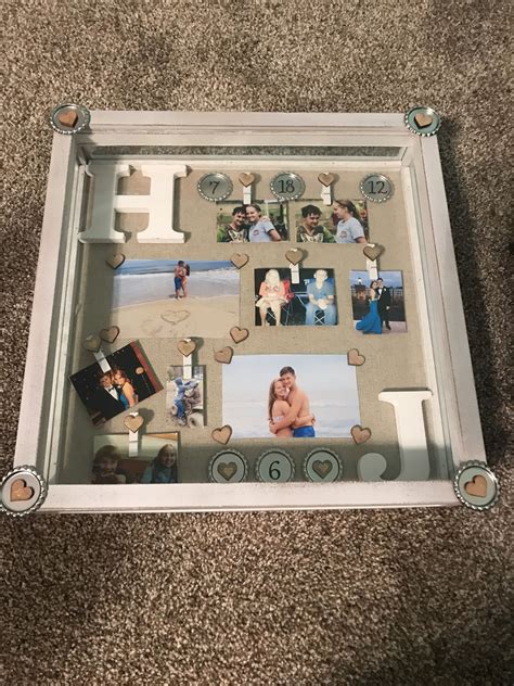 Relationship shadow box gift for boyfriend. Shadow box for anniversary | Boyfriend gifts diy ...