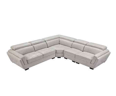 Modern Sectional Sofa Leather Light Grey Ef 566 B2 