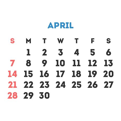 Premium Vector April 2024 Month Calendar Vector Illustration