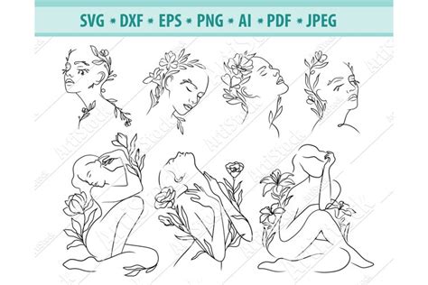 Floral Woman Svg Woman Body Svg Woman With