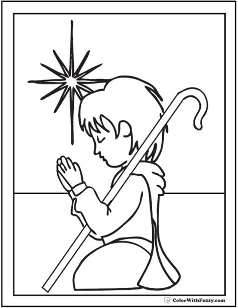Christmas Shepherd Coloring Sheet