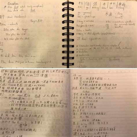 Comparison Of My Notebooks From Week 2 And Month 10 Of Studying Chinese
