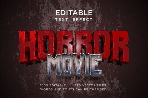 Horror Movie Title Text Template Illustration Par Rifaudin Creative