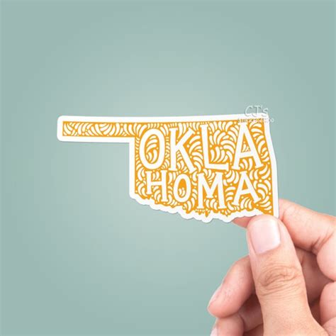Oklahoma State Outline Vinyl Sticker Travel Laptop Decals Etsy