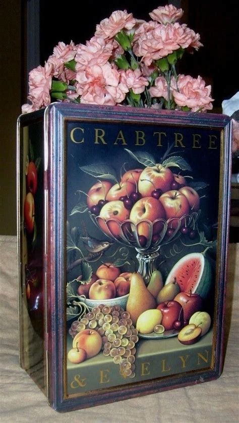 Vintage Crabtree And Evelyn Hinged Tin Box Dated 1988 10 X 7 X 4 Fruit 01 19 2016