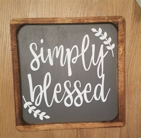Simply Blessed Rustic Farmhouse Signs Blessed Sign Wall Etsy