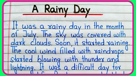 A Rainy Day Essay In English Essay On A Rainy Day A Rainy Day