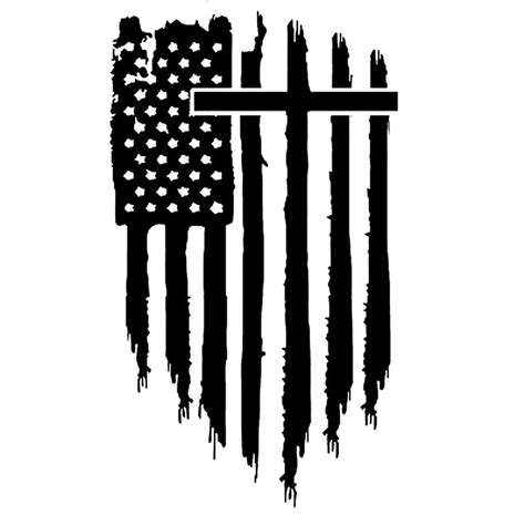Cross American Flag Bumper Sticker Faith And Honestee
