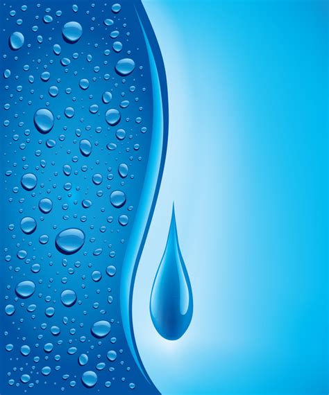 Water Droplets With Blue Abstract Background Vector Free Download