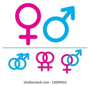 Male Female Symbols Vector Illustrations Combinations Stock Vector