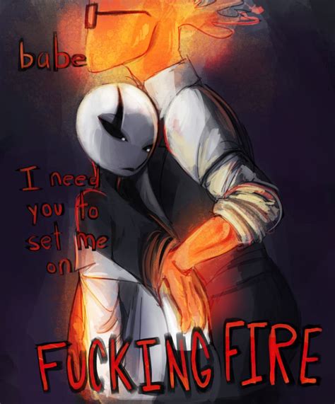 Grillster Grillby X Gaster Sorry For The Foul Language Undertale