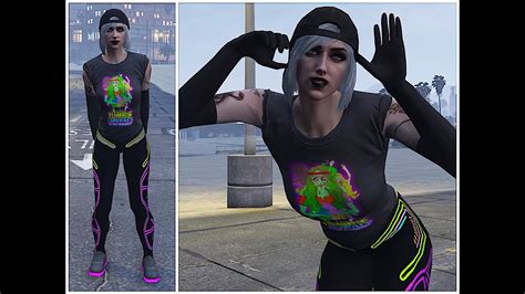 😍 Gta 5 Modded Glitch Outfit Long Gloves On Female Character With Logo