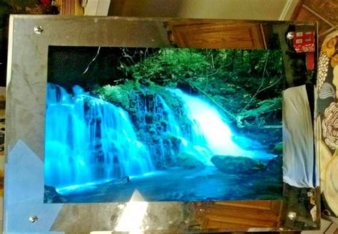 26 Waterfall Moving Sound Light Mirror Frame Picture Nature Decor Home