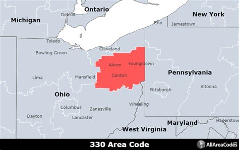 330 Area Code Map