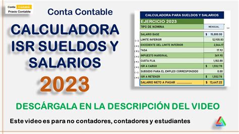 Calculadora Isr Sueldos Y Sals Conta Contable Youtube