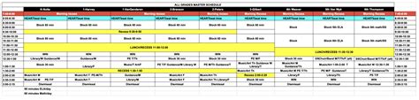 Elementary Class Schedules Melcher Dallas Csd